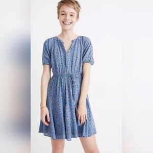 Madewell Tassel Tie Mini Dress in Calico Floral